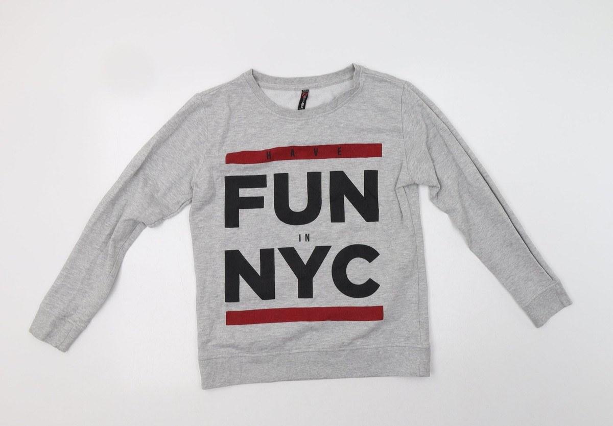 FB Sister Womens Grey Cotton Blend Sweatshirt Size M NYC UK