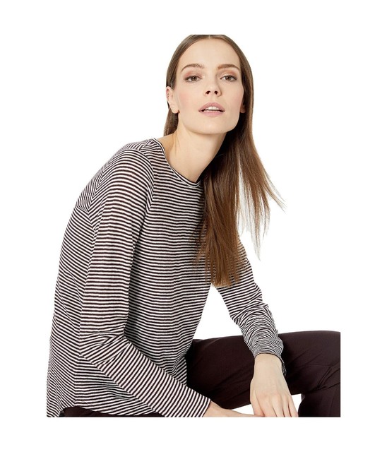 Eileen Fisher ORG Linen Jersey Stripe 