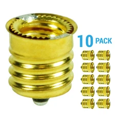 (10 Pack) Intermediate Base E17 to Candelabra Base E12 Socket Reducer Adapter