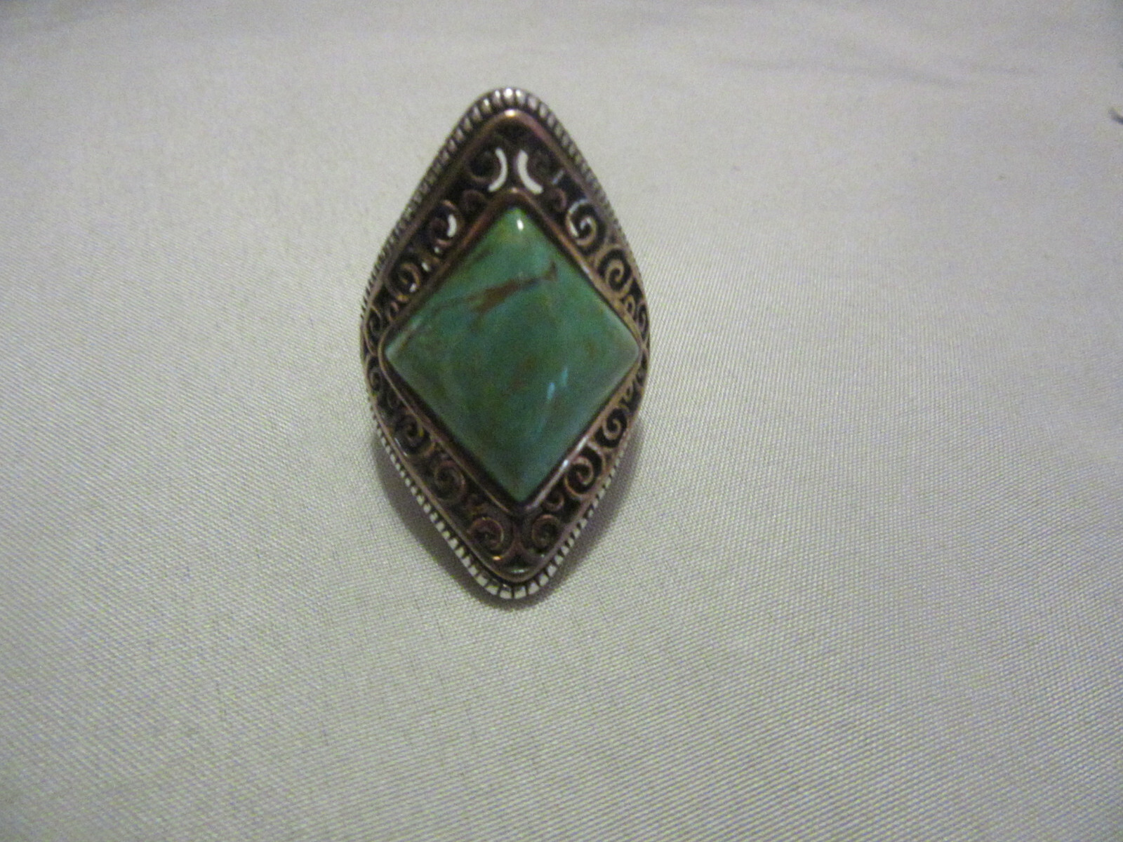 BARSE STATEMENT RING TURQUOISE~COPPER~.925 STERLI… - image 1