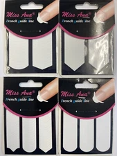 4 pack (150pc) French Manicure Nail Art Tips Form Guide Sticker DIY Stencil USA