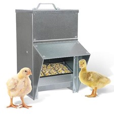 Rural365 11.5lb Capacity Galvanized Chicken Feeder - Rat Proof Assorted Sizes