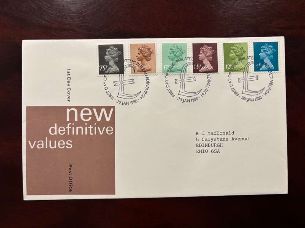 1980 UK Elizabeth II FDC stamp set Edinburgh Philatelic Bureau