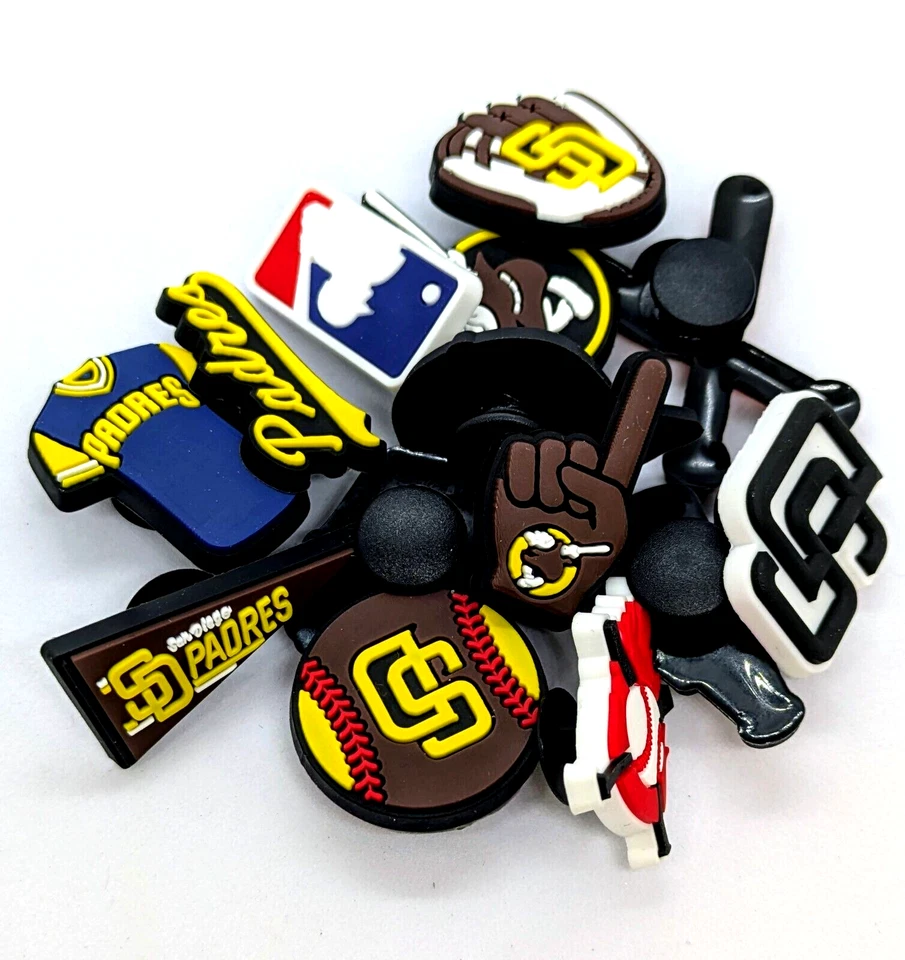 SAN DIEGO PADRES SHOE CHARMS (14pcs) Baseball Cool Gift Accessories Set Lot - Image 4 of 4