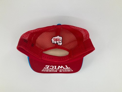 Chuck Norris Counted to Infinity Mesh Trucker Curved Brim Snap Hat Cap Patriotic - Picture 9 of 11