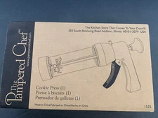 The Pampered Chef 1525 Cookie Press with 16 Discs - White