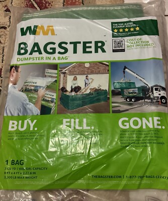 NEW - WM BAGSTER - DUMPSTER IN A BAG!
