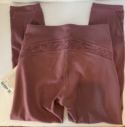 NWT Lululemon Sz 6 Wunder Under HR Crop 23” Flk Plum Flocked Everlux $108 Floral - 第 4/6 張圖片