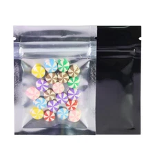 100x Small Clear & Black Mylar Reclosable Bags 2.5x3.5in (Free 2-Day Shipping)