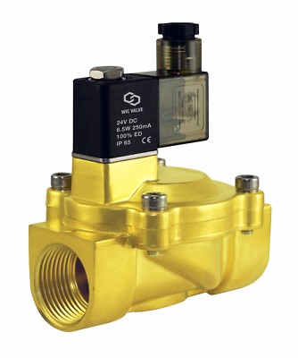 1'' Inch Brass Low Power Consumption Electric Solenoid Process Valve 24V DC NC