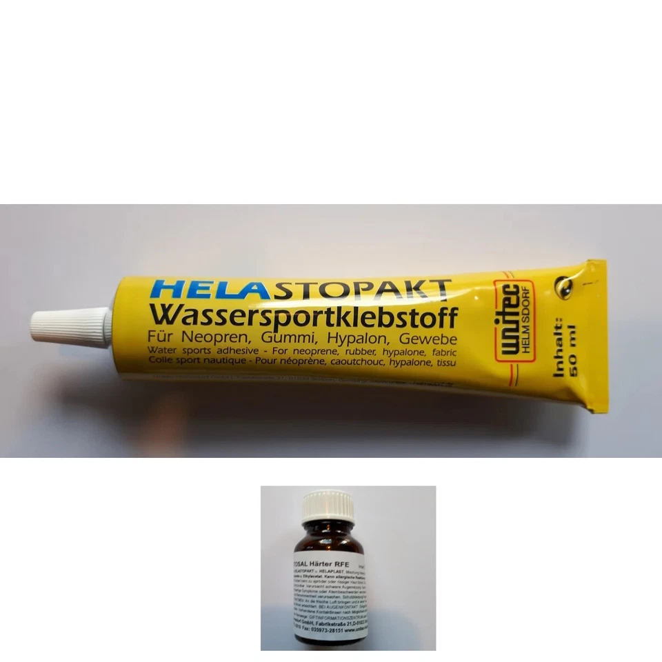 UNITEC HELMSDORF GMBH BUNDLE HELASTOPAKT 50ml Schwarz Klebstoff + ELASTOSAL HÄRTER RFE 10g
