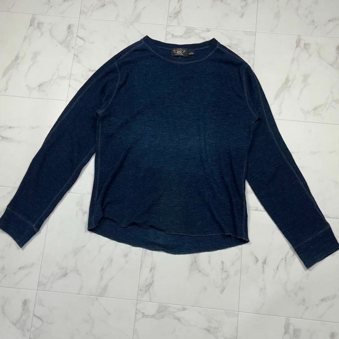 Rrl Indigo Jacquard Knit Crew Neck L One Star Long Rrl Indigo Jacquard Knit Crew Neck L One Star Long