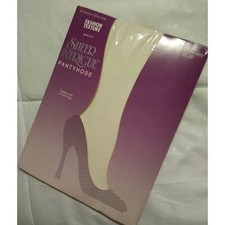 Sheer Intrigue Pantyhose Size C White Swiss Dot Texture Hosiery Vintage