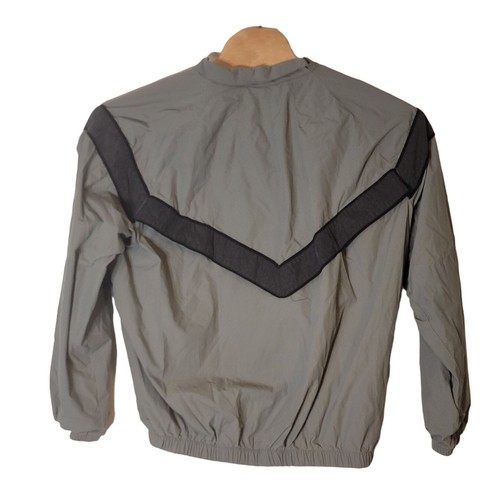 US Army PT Warm Up Jacket Size Medium Long Gray Lined Windbreaker - Picture 2 of 7