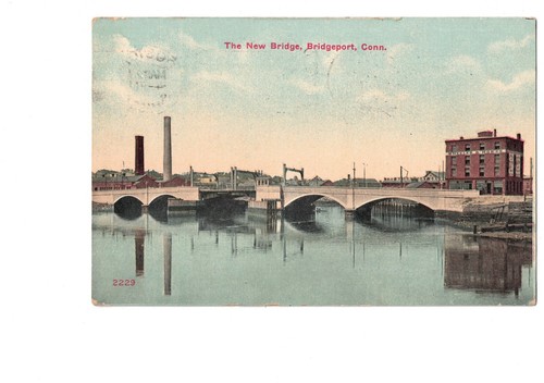 Bridgeport CT The New Bridge Fairfield County Boston Station A Postal Mark 1911 - Imagen 1 de 7