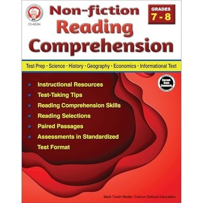Nonfiction Reading Comprehension Workbook, Grades 7-8 - Trade Paperback NEW Schy
