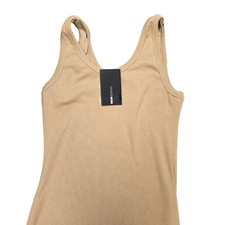 Fashion Nova One Of The Boys Maxi Dress Women's Size L Tan Nude Ribbed NWT