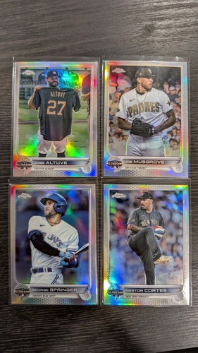 2022 Topps Chrome Baseball Update All Star Game 4-card Lot No Dupes