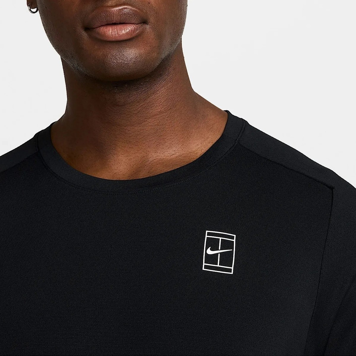 Nike Court Advantage Dri-FIT Black Tennis T-Shirt Sz Small (FZ6910