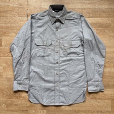 Deadstock VINTAGE 80s Woolrich Chamois Flannel Shirt NOS Grey S USA Cotton