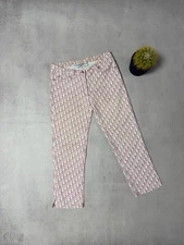 Christian Dior Vintage Pants Trotter Monogram Pantalon Strass Rose Cotton Rankab