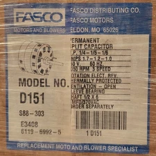 ~Discount HVAC~ FS-D151 - Fasco - Permanent Split Capacitor Motor