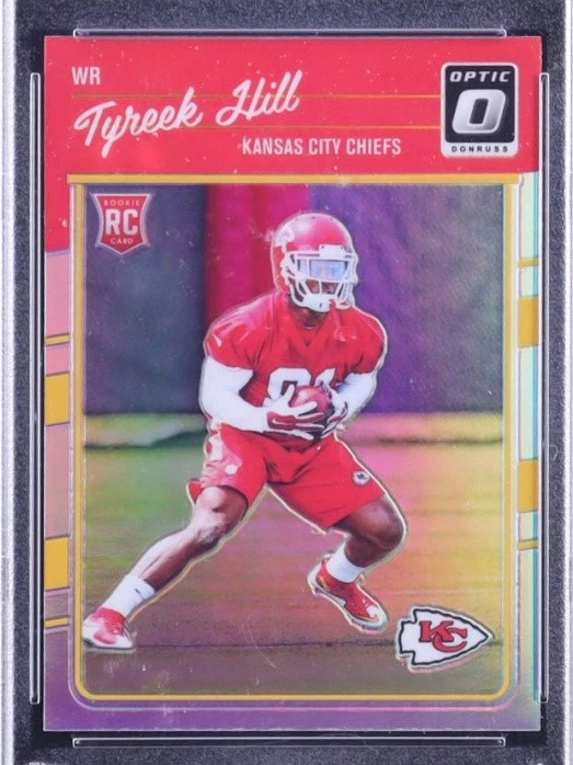 Deal for 2016 Optic Tyreek Hill Red and Tyreek Hill Donruss Optic Holo #117 RC (PSA 10)