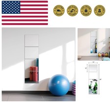 Frameless Glass Mirror Tiles - 4-Piece Set, 12" x 14" for Bedrooms and Gyms