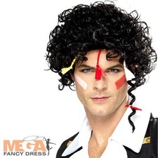 80s New Romantic Wig Mens Fancy Dress Adam Ant Pop Star Adult Costume Accessory