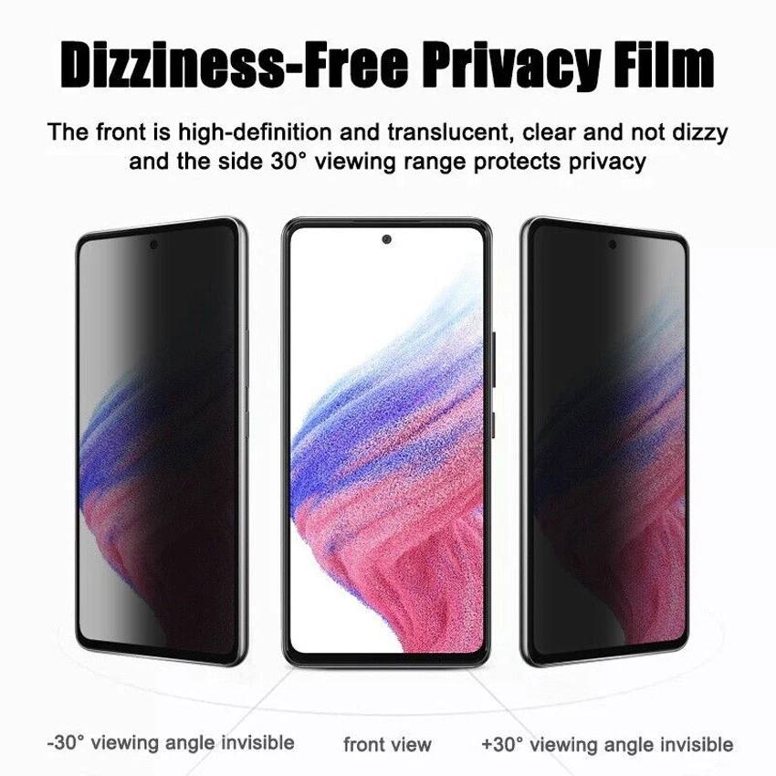 Protector de pantalla de privacidad de vidrio templado para Samsung S24 Ultra S23 S21 A52 A53 Foto 3 de 4