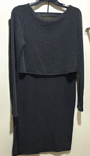 No Boundaries Ribbed Knit Striped Sweater Dress Scoop Neck L 12-14