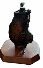 WONDERFUL VINT GOLF CLUB GOLF BAG DESKTOP TROPHY ORNAMENTATION REMOVEABLE CLUBS