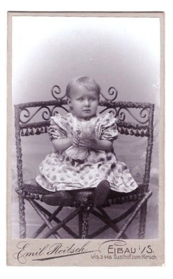 CDV Foto um 1910, Kleines Mädchen, Eibau i. Sachsen