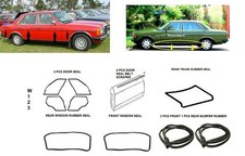 Mercedes-Benz W123 Limousine 4 T&uuml;ren Komplettsatz FULL RUBBER UND Zierleisten