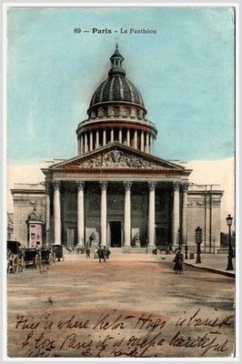 1908 Paris France Panthéon Postcard Victor Hugo Buried Here Baltimore Co MD