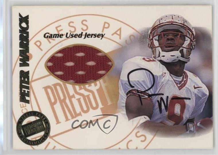 Peter Warrick Press Pass Jerseys #JC6 Game Used Jersey