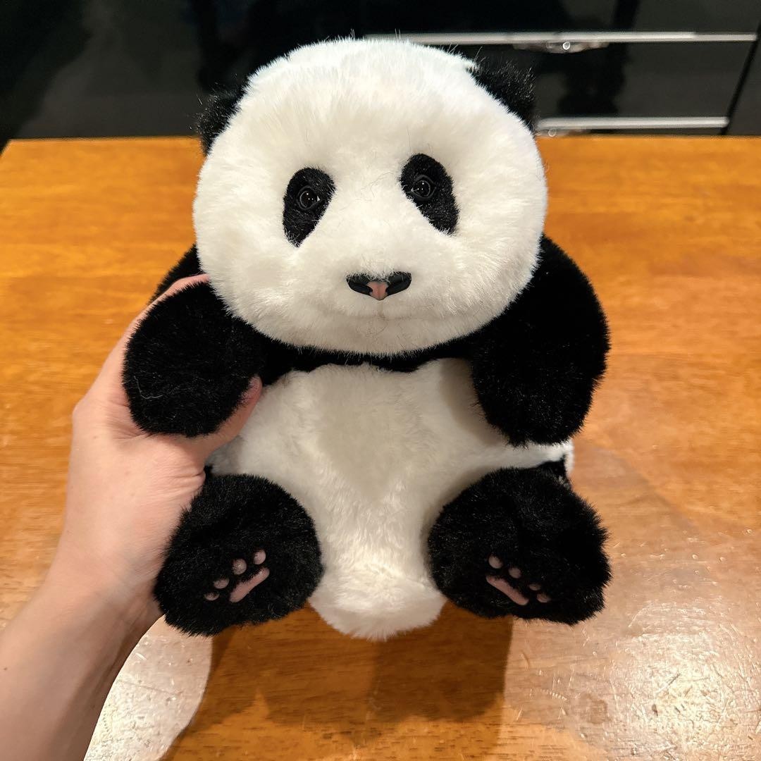 Cute Panda Stuffed Animal 12in Gift Plush Toy Realistic White Black