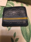 Gucci Wallet Bifold Navy Leather  Stripe GG WITH ORIGINAL BOX AND PAPERWORK USED — photo 3