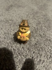 Hallmark 1995 Merry Miniatures Thanksgiving Cameron Cat Pilgrim Figurine - 2"