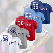 HOT - Wyatt Langford #36 Texas Rangers 2025 Name & Number For Fans