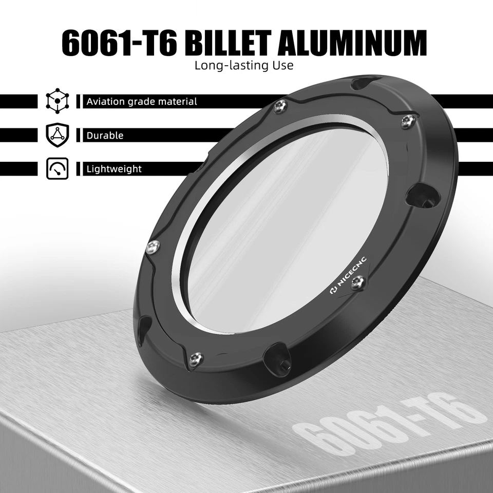 NICECNC Clear Derby Cover For Harley M8 Road King FLHR/Street Glide FLHX 16-22 Foto 3 de 4