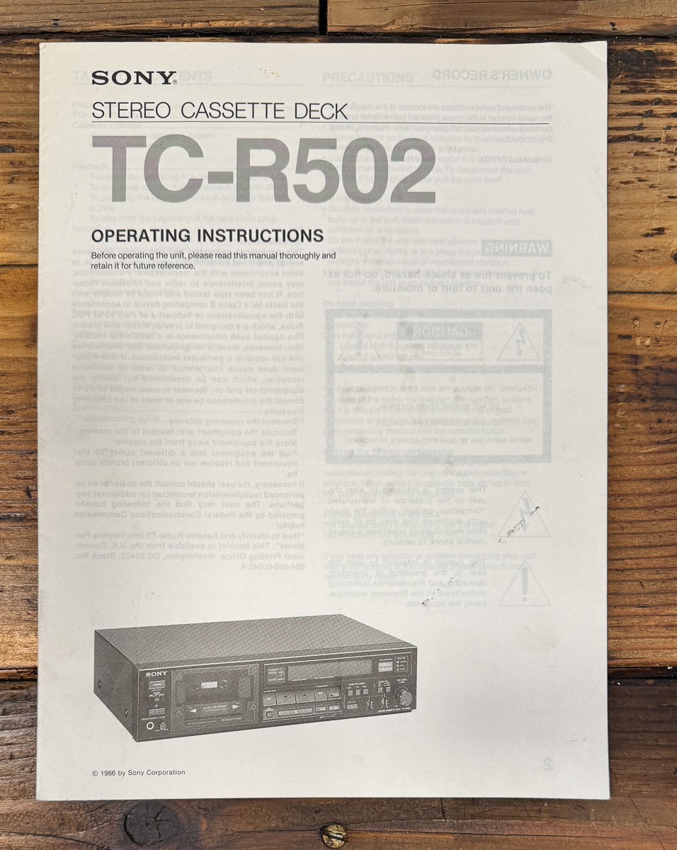 Sony TC-R502 vintage audio equipment - eBay listing photo 3