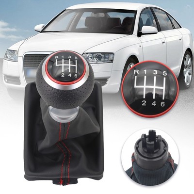 6 Speed Gear Shift Knob With Boot For Audi A4 B8 Avant Allroad Quattro 2008-2015
