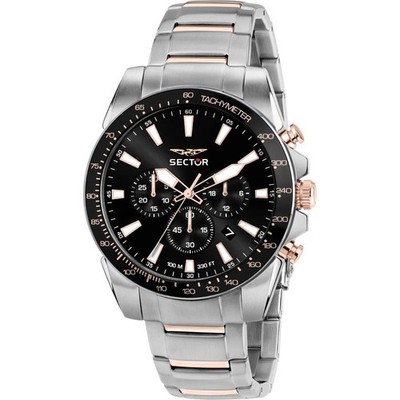 Herrenuhr SECTOR 450 R3273776007 Chrono Edelstahl Schwarz Sub 100mt