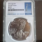 2025 American Silver Eagle Dollar - MS 70 - Frist Day of Issue