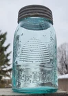 Antique quart size BEEHIVE fruit canning jar