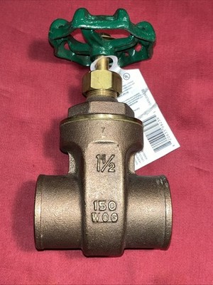 Lead-free Brass Gate Valve 1- 1/2 . Unbranded.  NOS