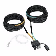 22FT 4 Pin 5 Wire Trailer Wiring Harness with Nylon Net Tube, Wishbone