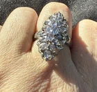 Vintage Sterling silver 925 Tanzanite Cluster Ring Size 9 6.25gr