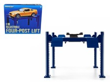 Adjustable Four Post Lift Blue For 118 Scale Diecast Model Cars By Greenlight